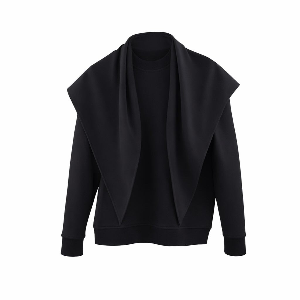 Şallı Sweatshirt Siyah