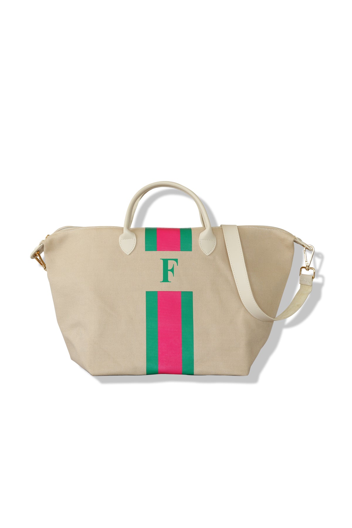 Kanvas Mono Bag Pembe/Yeşil