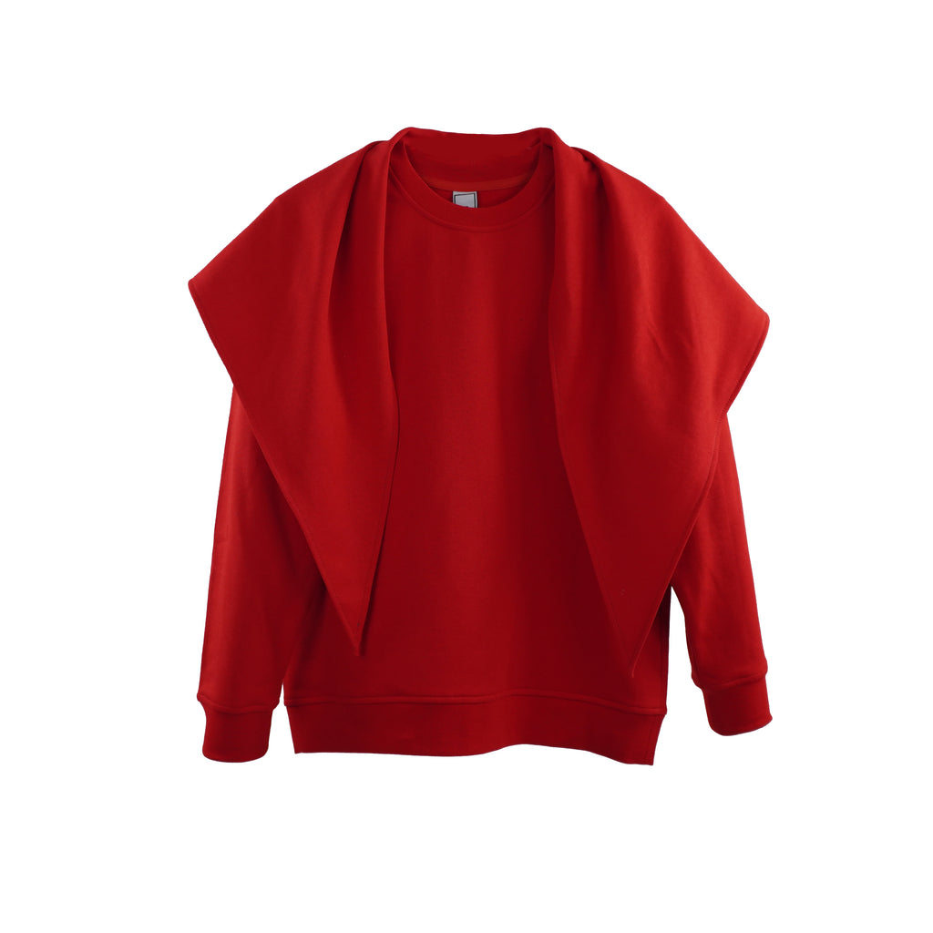 Şallı Sweatshirt Kırmızı