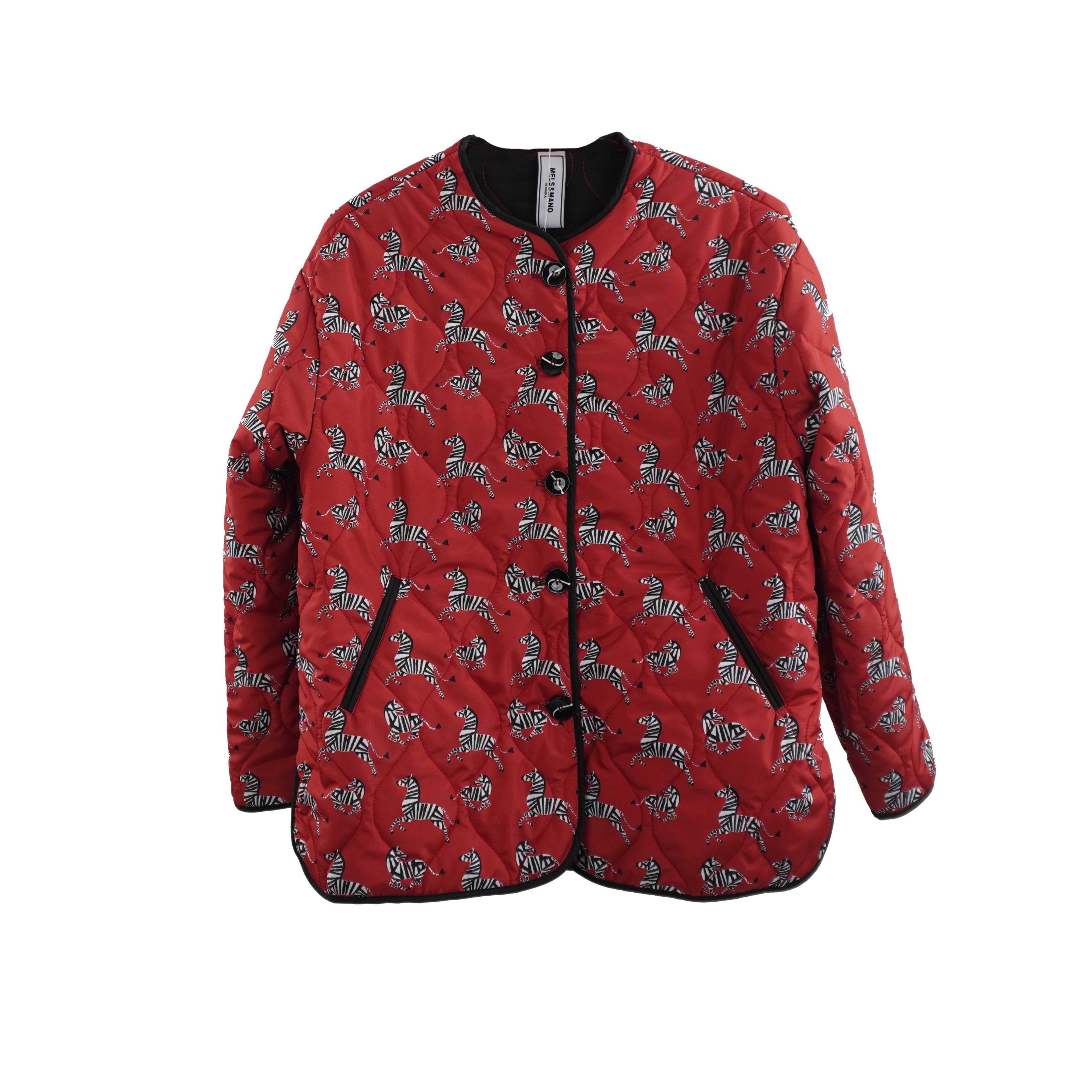 Maia Zebra Desenli Kapitone Mont