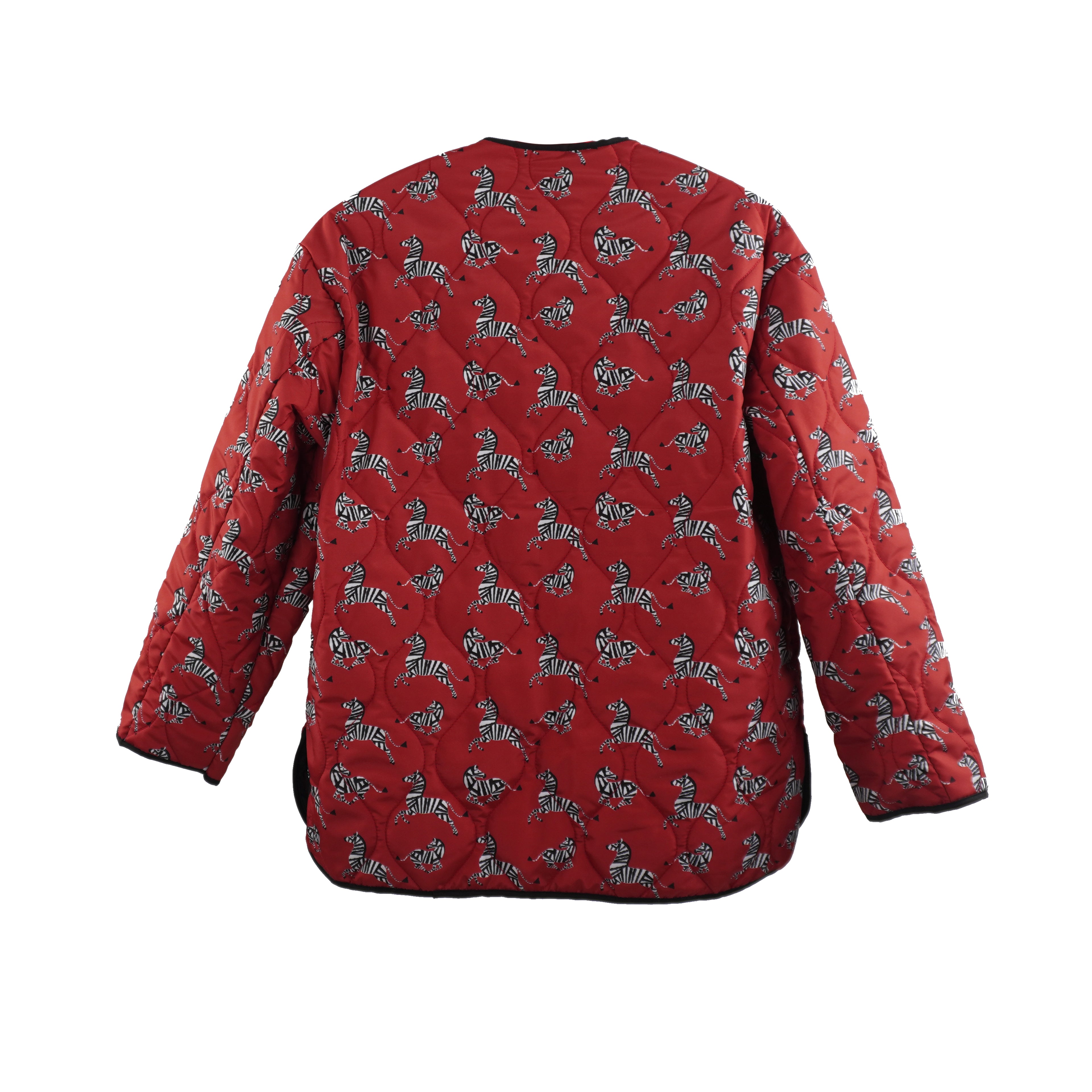 Maia Zebra Desenli Kapitone Mont
